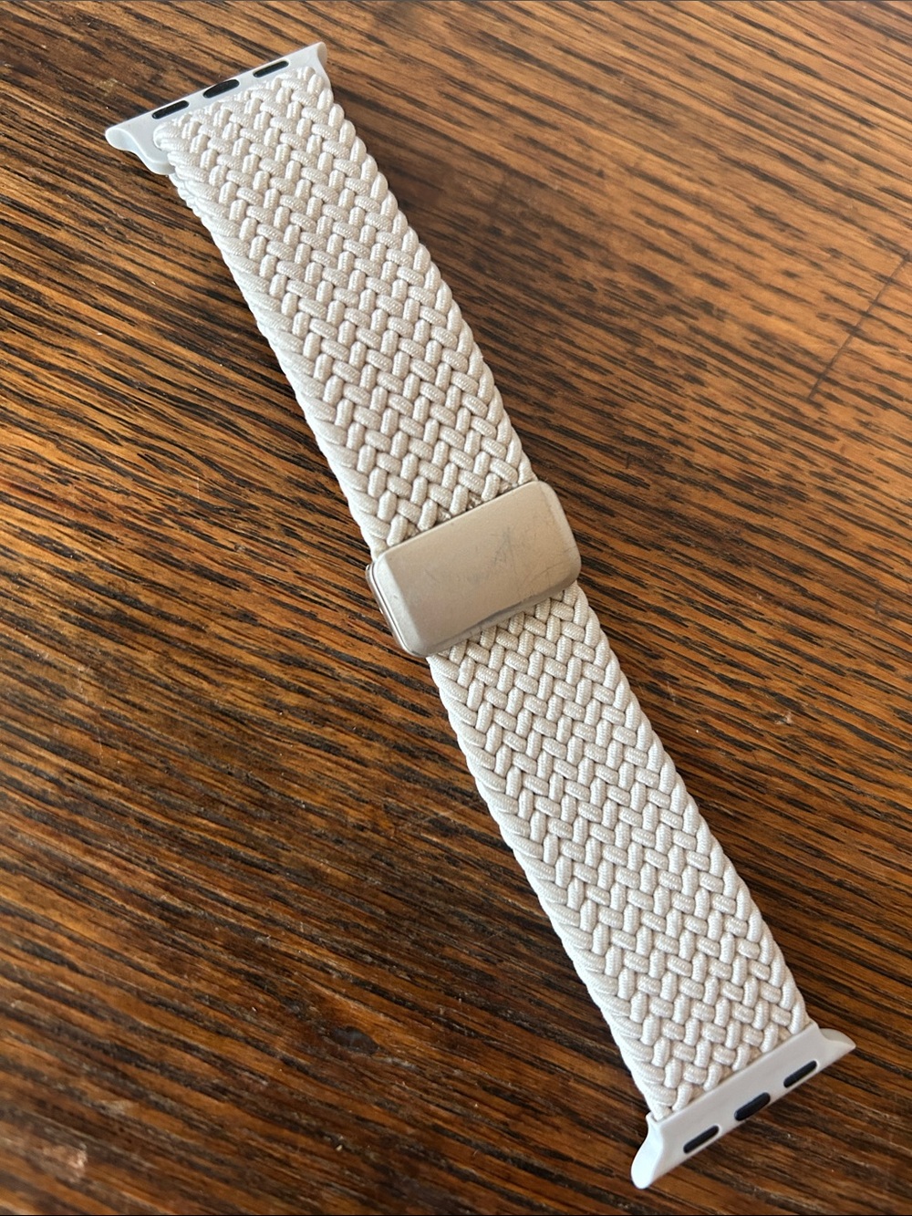 Braided Cream SmartWatch Band with Silver Clasp